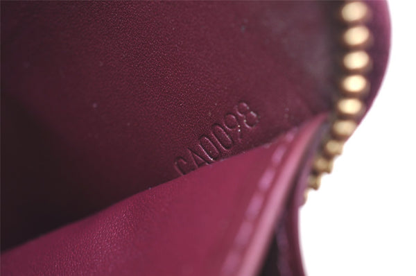 Authentic Louis Vuitton Vernis Zippy Wallet Long Purse Wine Red M91536 LV 6286J