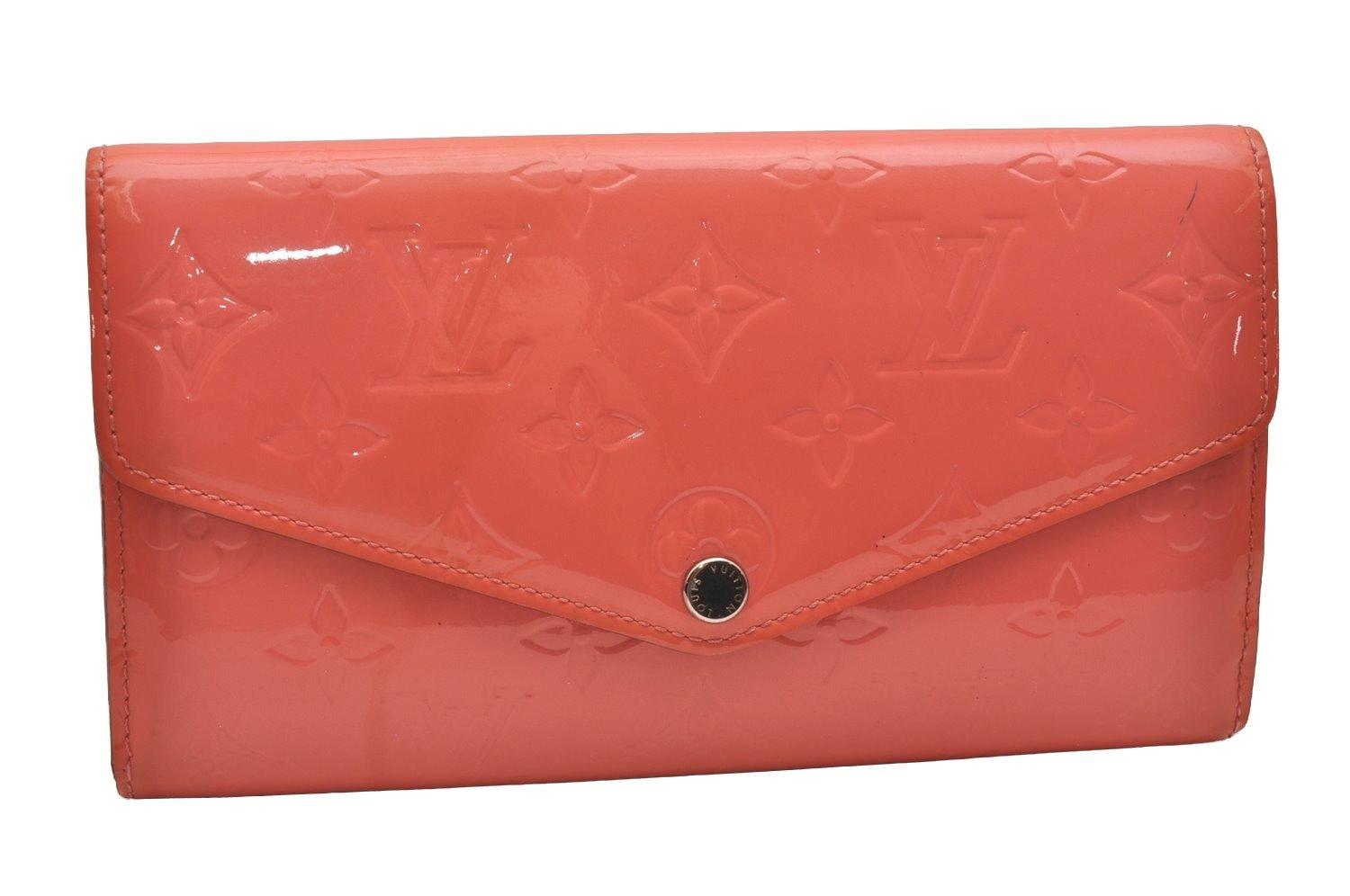 Authentic Louis Vuitton Vernis Portefeuille Sarah Wallet Pink M93206 LV 6288J