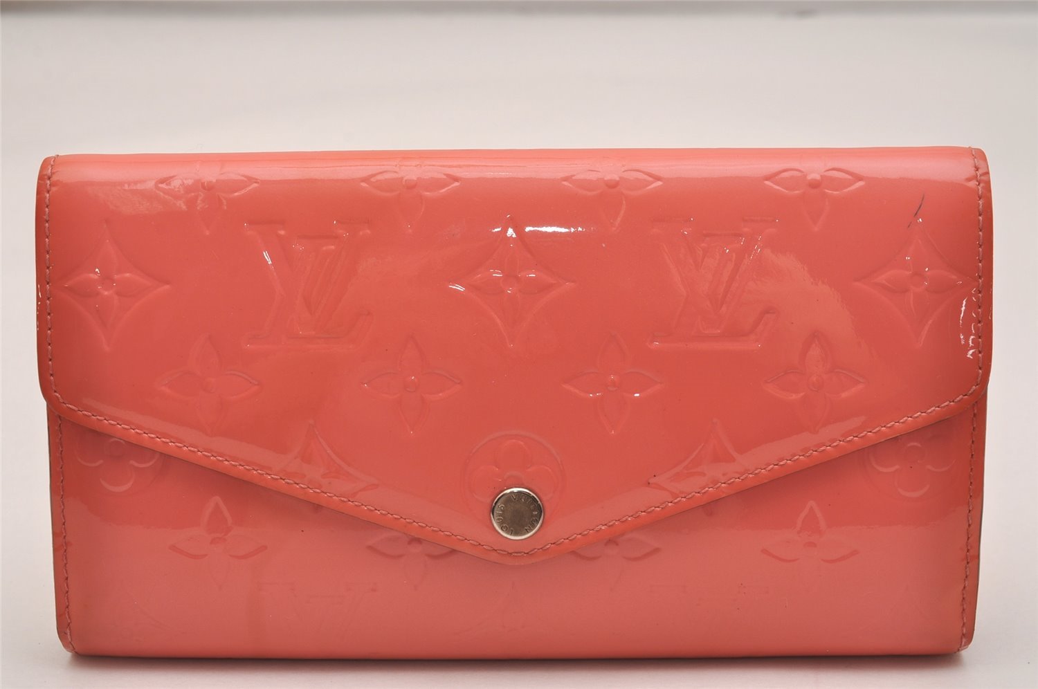 Authentic Louis Vuitton Vernis Portefeuille Sarah Wallet Pink M93206 LV 6288J