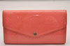 Authentic Louis Vuitton Vernis Portefeuille Sarah Wallet Pink M93206 LV 6288J