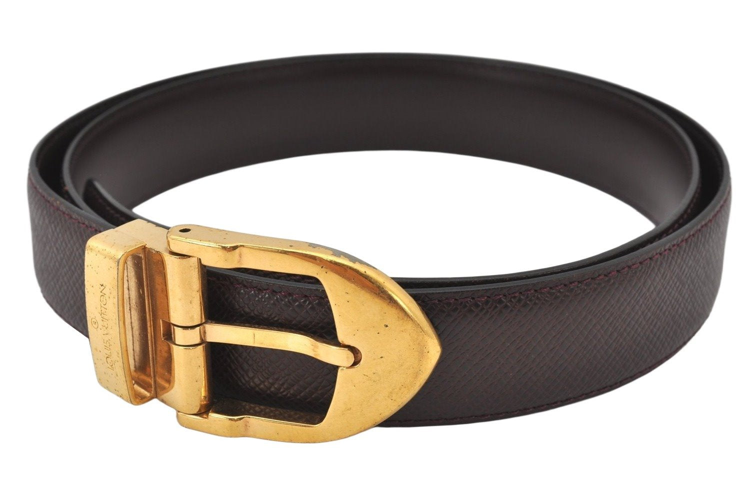 Auth Louis Vuitton Taiga Belt Ceinture 86-96cm 33.9-37.8