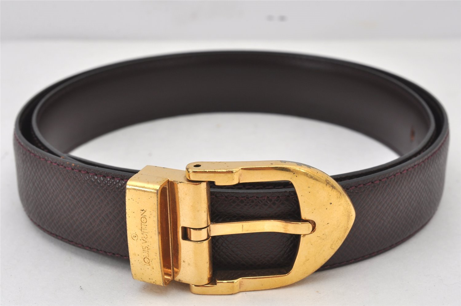 Auth Louis Vuitton Taiga Belt Ceinture 86-96cm 33.9-37.8