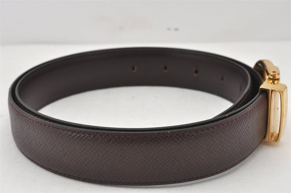 Auth Louis Vuitton Taiga Belt Ceinture 86-96cm 33.9-37.8" R15201 Brown LV 6288K