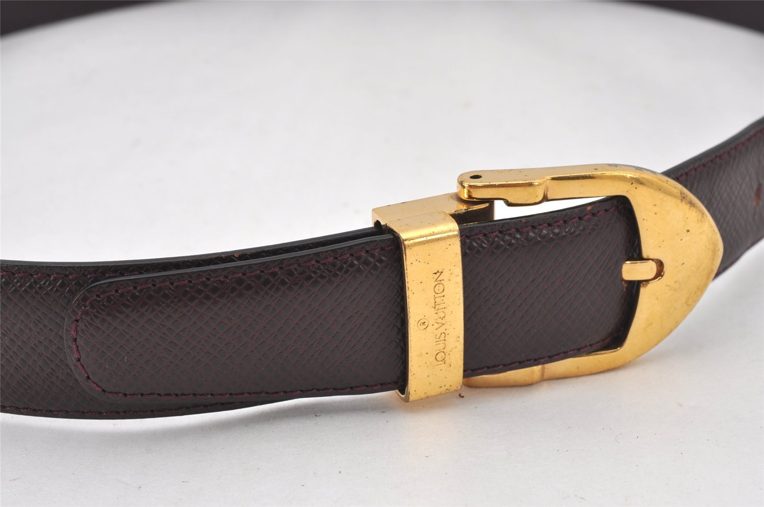 Auth Louis Vuitton Taiga Belt Ceinture 86-96cm 33.9-37.8