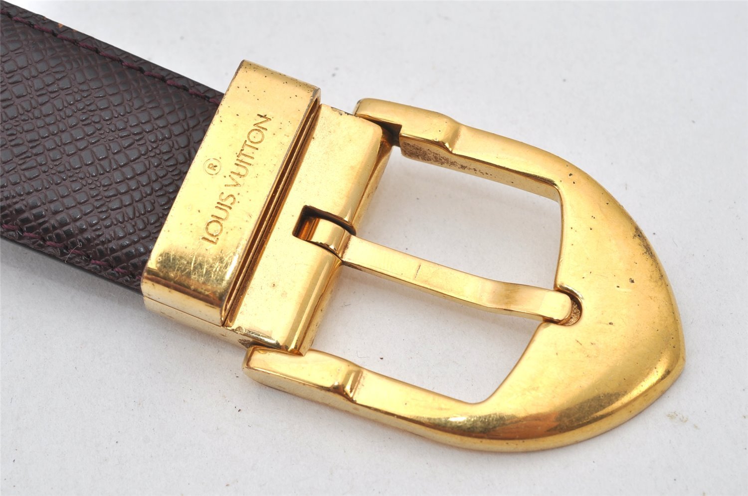 Auth Louis Vuitton Taiga Belt Ceinture 86-96cm 33.9-37.8