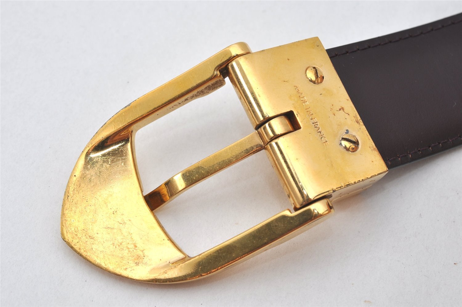 Auth Louis Vuitton Taiga Belt Ceinture 86-96cm 33.9-37.8