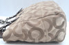 Authentic COACH Op Art Shoulder Tote Bag Canvas Enamel 14133 Beige 6291H