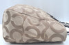 Authentic COACH Op Art Shoulder Tote Bag Canvas Enamel 14133 Beige 6291H