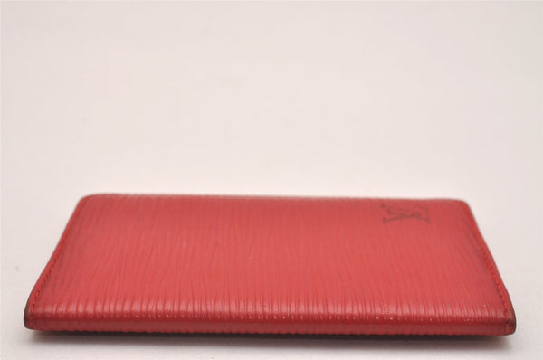Authentic Louis Vuitton Epi Pochette Cartes Visite Card Case Red M56577 LV 6291J
