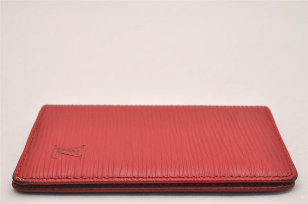 Authentic Louis Vuitton Epi Pochette Cartes Visite Card Case Red M56577 LV 6291J
