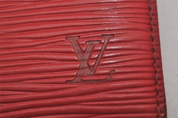 Authentic Louis Vuitton Epi Pochette Cartes Visite Card Case Red M56577 LV 6291J