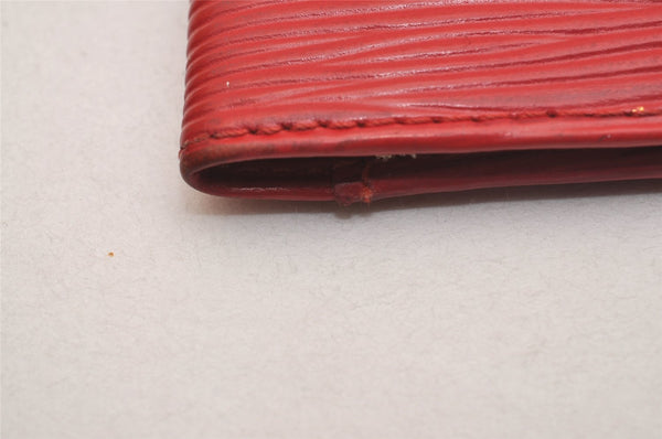 Authentic Louis Vuitton Epi Pochette Cartes Visite Card Case Red M56577 LV 6291J