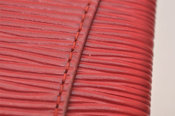 Authentic Louis Vuitton Epi Pochette Cartes Visite Card Case Red M56577 LV 6291J