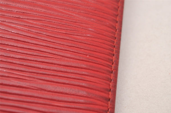 Authentic Louis Vuitton Epi Pochette Cartes Visite Card Case Red M56577 LV 6291J