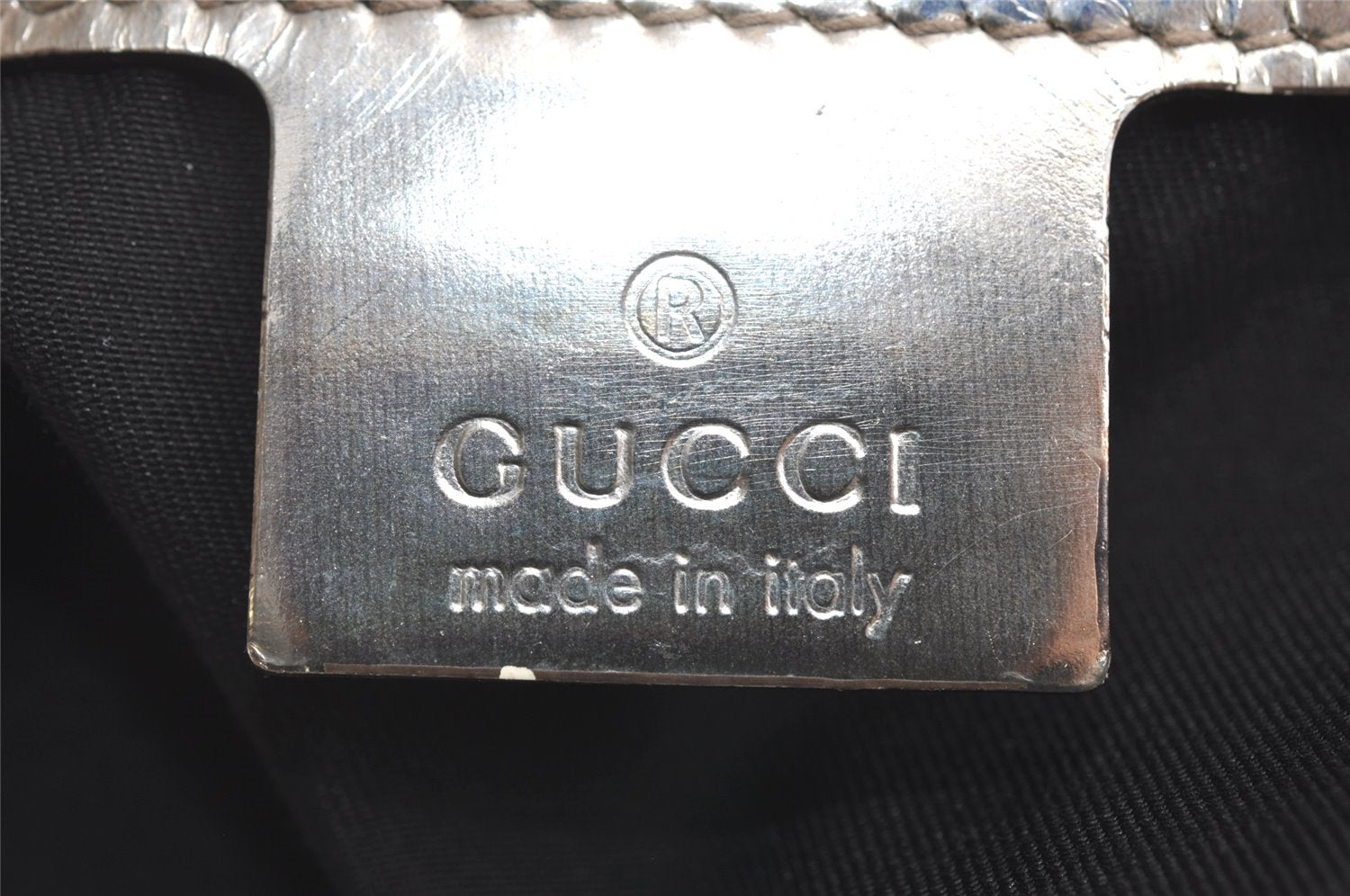 Authentic GUCCI Vintage Shoulder Tote Bag GG PVC Enamel 189896 White 6292I