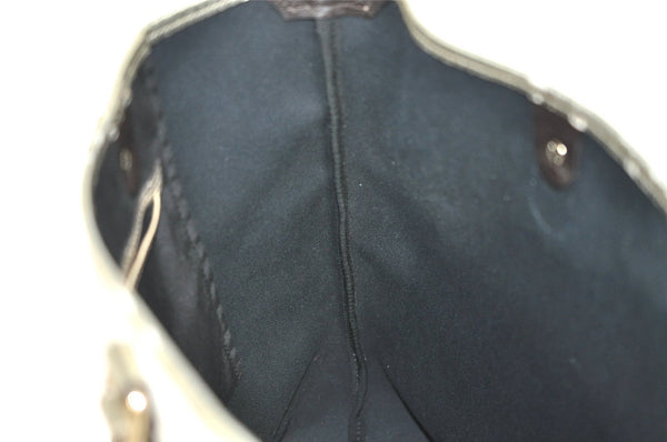 Authentic GUCCI Vintage Shoulder Tote Bag GG PVC Enamel 189896 White 6292I