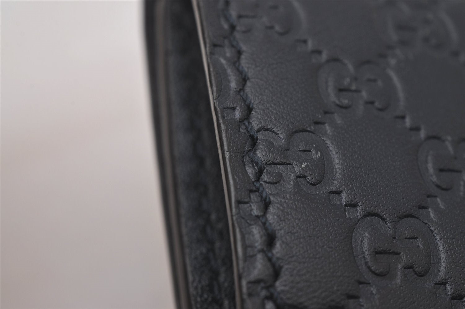 Authentic GUCCI Micro Guccissima 6 Key Case Holder Leather 150402 Navy 6293I