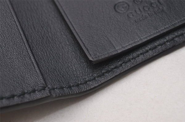 Authentic GUCCI Micro Guccissima 6 Key Case Holder Leather 150402 Navy 6293I