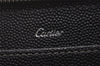 Authentic Cartier Santos de Cartier Long Wallet Purse Leather Black 6294I