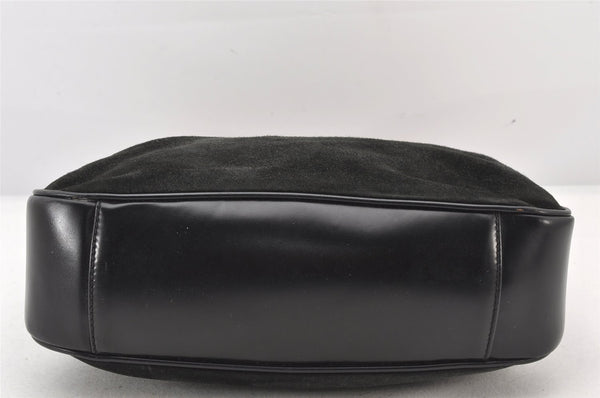 Authentic GUCCI Bamboo Shoulder Hand Bag Purse Suede Leather 0018638 Black 6296K