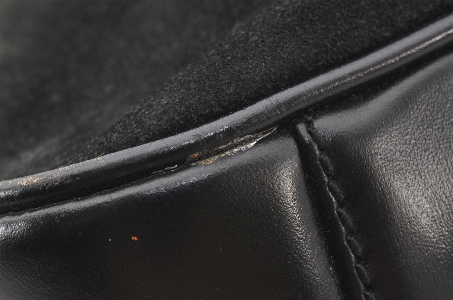 Authentic GUCCI Bamboo Shoulder Hand Bag Purse Suede Leather 0018638 Black 6296K