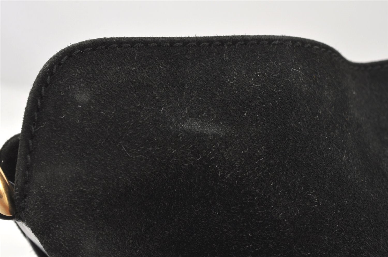 Authentic GUCCI Bamboo Shoulder Hand Bag Purse Suede Leather 0018638 Black 6296K