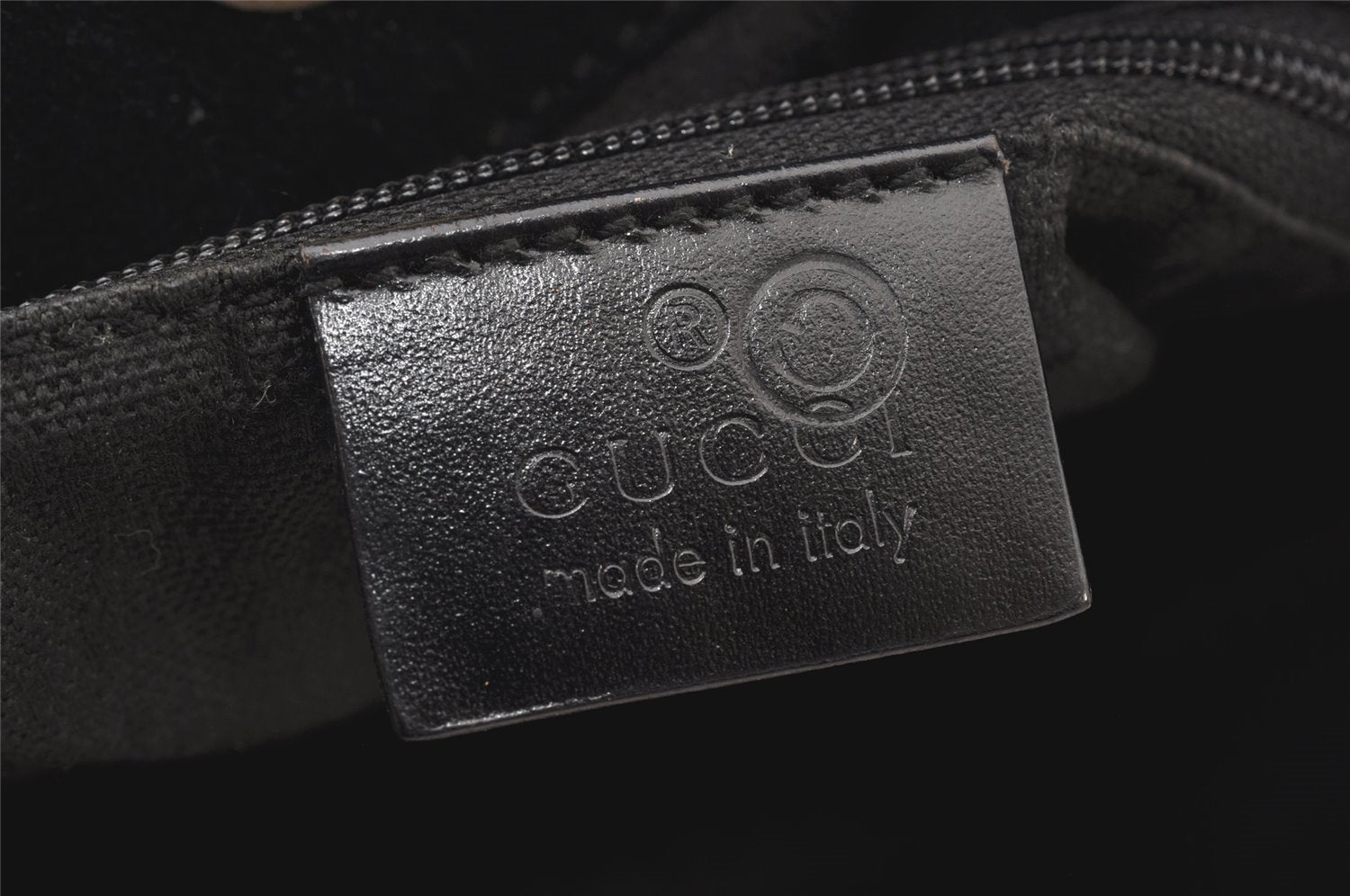 Authentic GUCCI Bamboo Shoulder Hand Bag Purse Suede Leather 0018638 Black 6296K