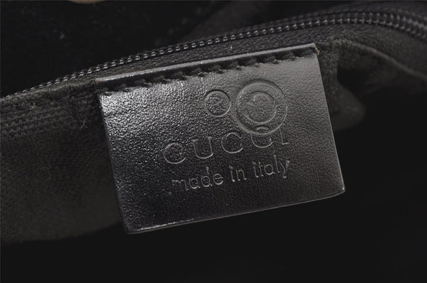 Authentic GUCCI Bamboo Shoulder Hand Bag Purse Suede Leather 0018638 Black 6296K