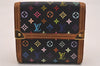 Louis Vuitton Monogram Multicolor Porte Monnaie Billet Carte Credit Black 6297J