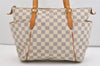 Authentic Louis Vuitton Damier Azur Totally PM Tote Bag White N41280 LV 6298J