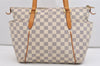 Authentic Louis Vuitton Damier Azur Totally PM Tote Bag White N41280 LV 6298J