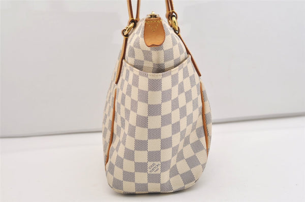 Authentic Louis Vuitton Damier Azur Totally PM Tote Bag White N41280 LV 6298J