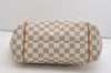 Authentic Louis Vuitton Damier Azur Totally PM Tote Bag White N41280 LV 6298J