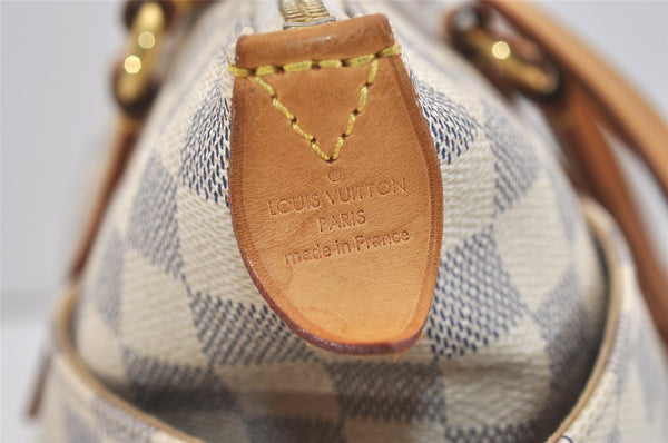 Authentic Louis Vuitton Damier Azur Totally PM Tote Bag White N41280 LV 6298J