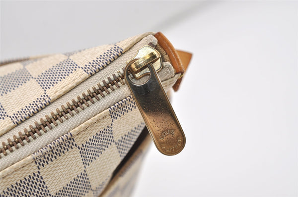 Authentic Louis Vuitton Damier Azur Totally PM Tote Bag White N41280 LV 6298J