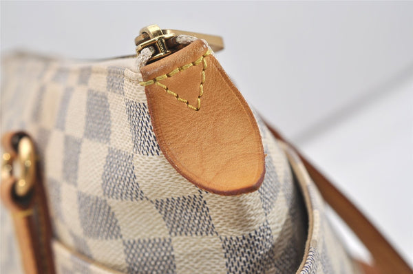 Authentic Louis Vuitton Damier Azur Totally PM Tote Bag White N41280 LV 6298J