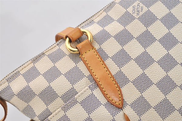 Authentic Louis Vuitton Damier Azur Totally PM Tote Bag White N41280 LV 6298J