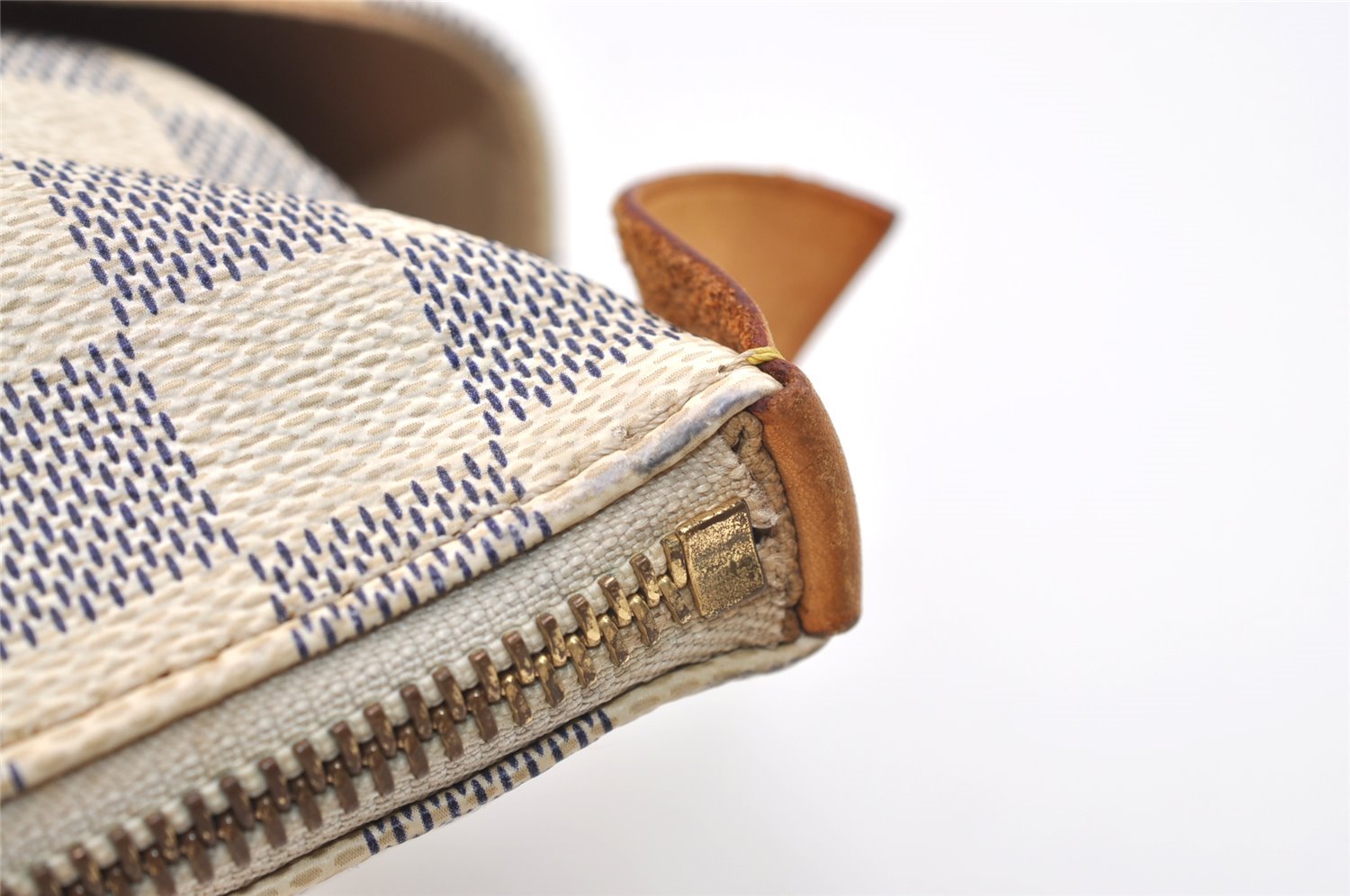 Authentic Louis Vuitton Damier Azur Totally PM Tote Bag White N41280 LV 6298J