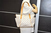 Authentic Louis Vuitton Damier Azur Totally PM Tote Bag White N41280 LV 6298J