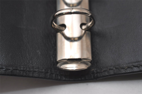 Authentic GUCCI Jackie Agenda Notebook Cover Purse GG Canvas Leather Black 6301I