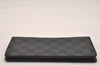 Authentic Louis Vuitton Damier Graphite Portefeuille Brazza N62665 Wallet 6301J