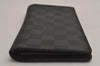 Authentic Louis Vuitton Damier Graphite Portefeuille Brazza N62665 Wallet 6301J