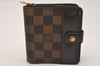 Authentic Louis Vuitton Damier Compact Zip Bifold Wallet Purse N61668 LV 6302J