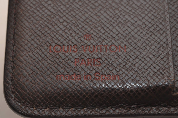 Authentic Louis Vuitton Damier Compact Zip Bifold Wallet Purse N61668 LV 6302J