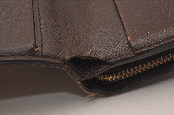 Authentic Louis Vuitton Damier Compact Zip Bifold Wallet Purse N61668 LV 6302J