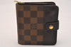 Authentic Louis Vuitton Damier Compact Zip Bifold Wallet Purse N61668 LV 6303J