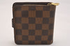 Authentic Louis Vuitton Damier Compact Zip Bifold Wallet Purse N61668 LV 6303J