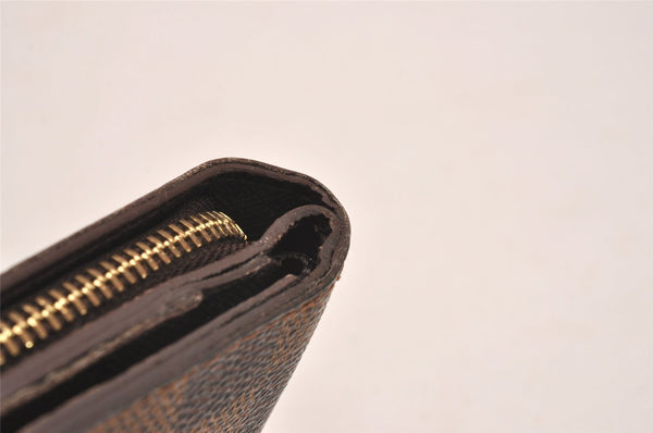 Authentic Louis Vuitton Damier Compact Zip Bifold Wallet Purse N61668 LV 6303J