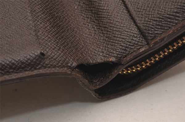 Authentic Louis Vuitton Damier Compact Zip Bifold Wallet Purse N61668 LV 6303J