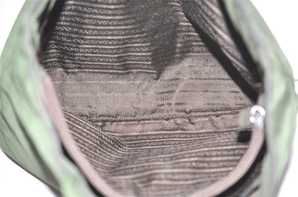 Authentic PRADA Vintage Nylon Tessuto Leather Shoulder Bag Green 6304I